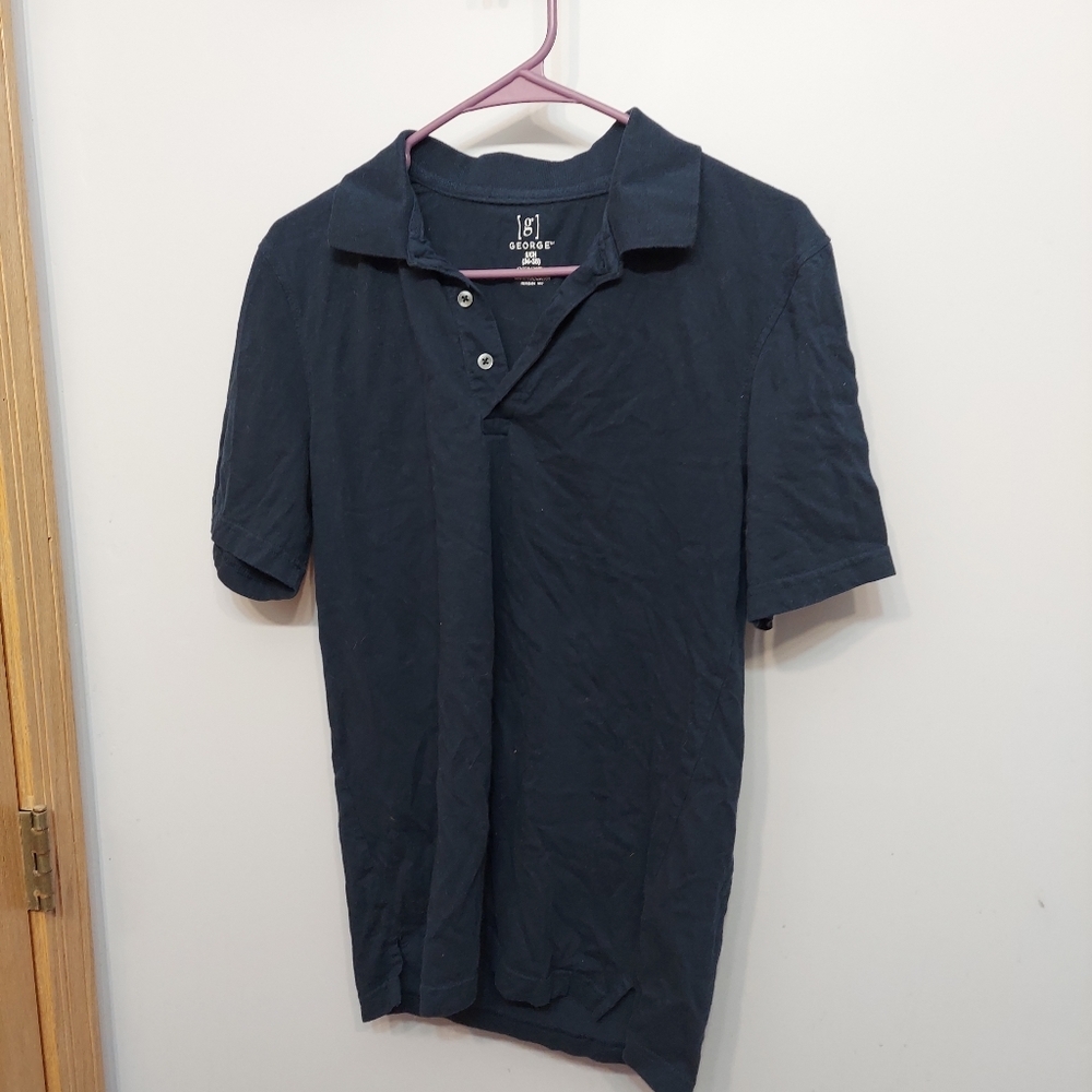 George Sm Navy blue polo collared casual button